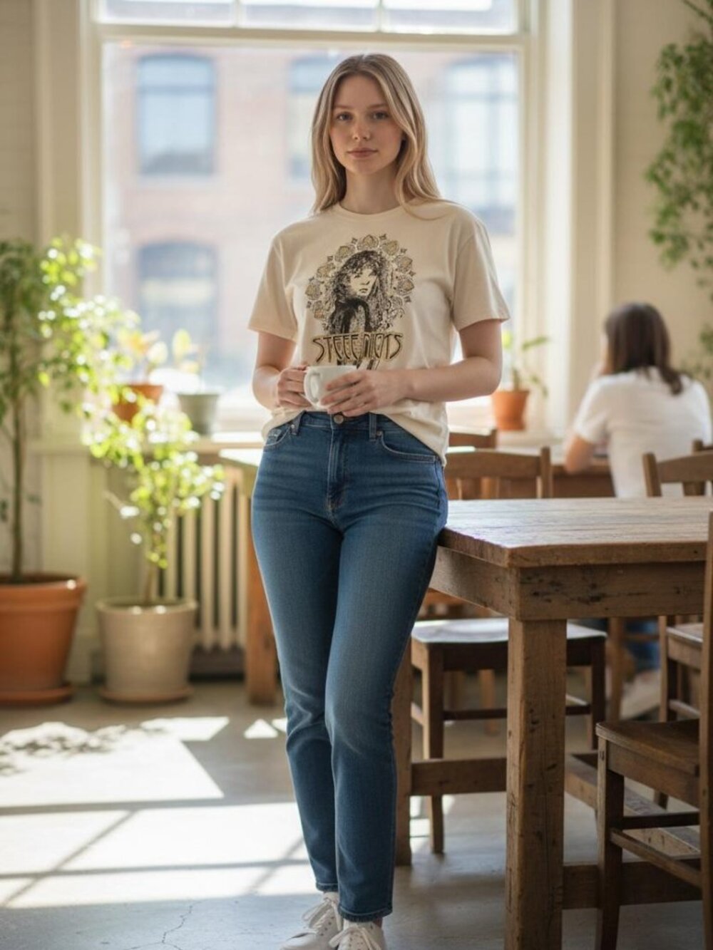 Letluv for Anthropologie Stevie Nicks Graphic Band Tee | White Oversized